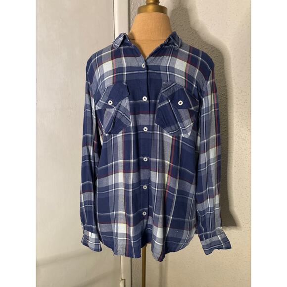 Jessica Simpson Plaid Button-down Shirt L Cabincore Winter Cowgirl Western - Picture 1 of 16